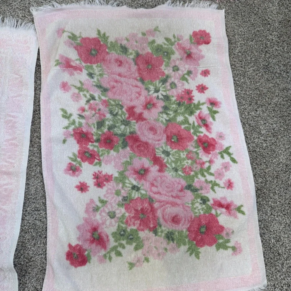 Vintage Cannon Royal Family Floral Hand Towel Lot 6pc Cottagecore Retro